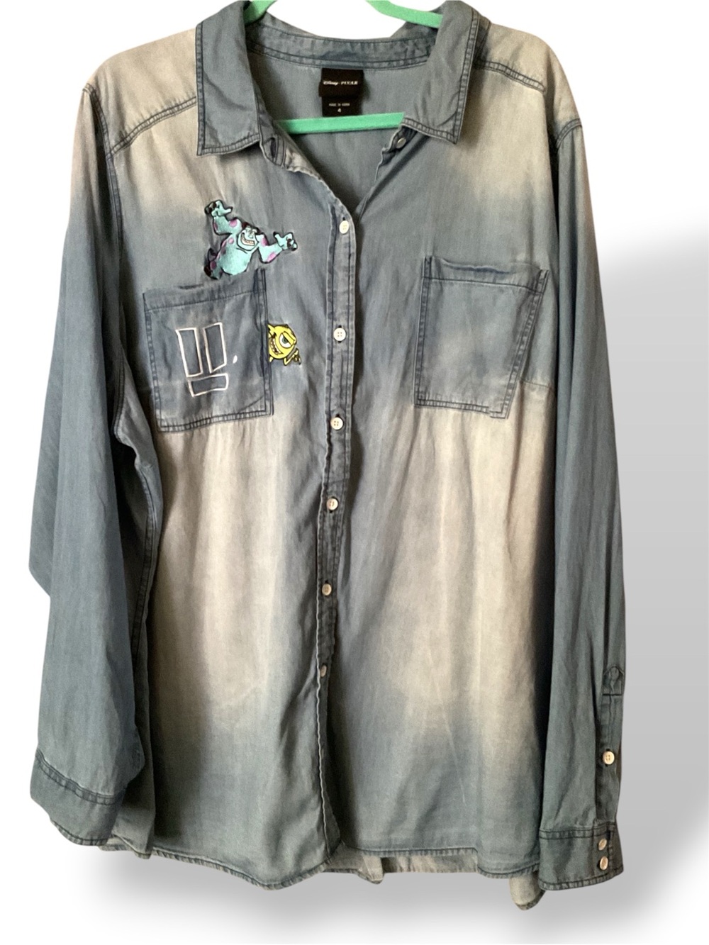 TORRID Disney Pixar Monsters, Inc Chambray Button Front Shirt sz 4X Women's Plus